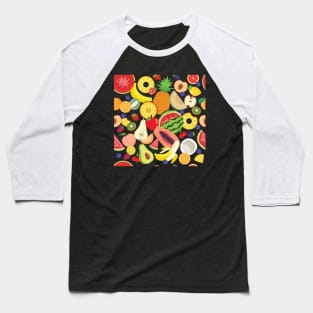 Picnic Fruits Pattern Baseball T-Shirt